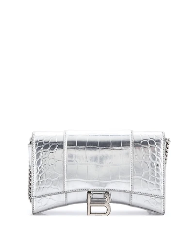 Pre-Owned Balenciaga Xs Hourglass Crossbody Bag Embossed Leather