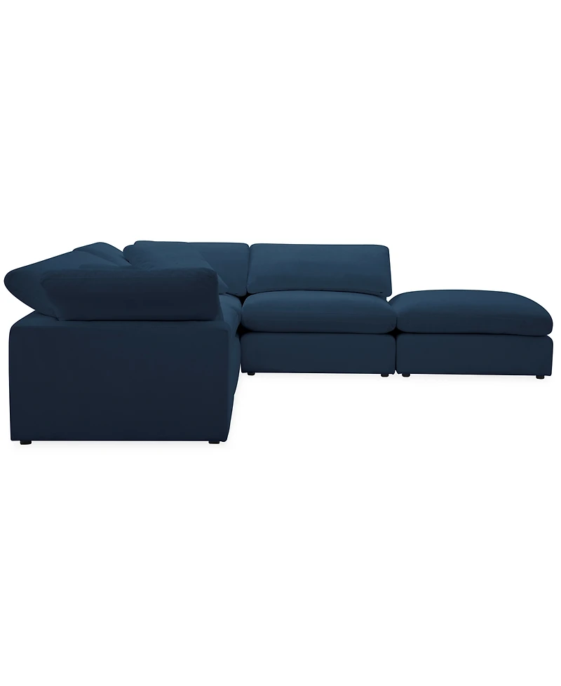 Furniture Fog -Pc. Fabric L-Sectional Ottoman End Sofa Set