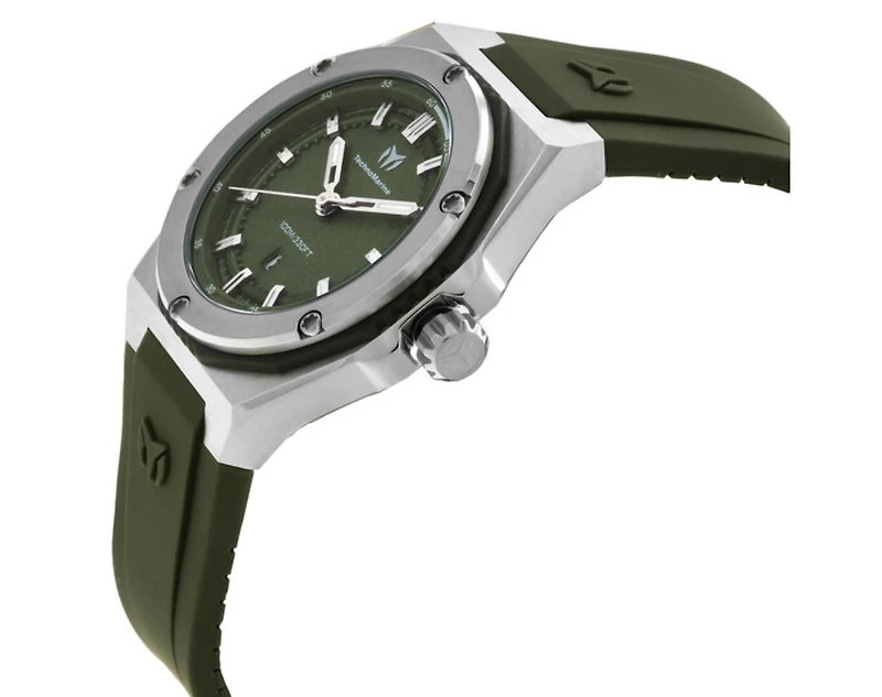 Technomarine Women's Tm-416054 Coral Quartz 3 Hand Olive Green Dial Watch