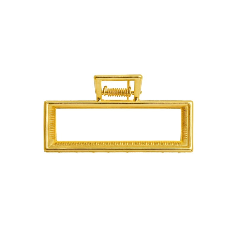 Headbands of Hope Medium Rectangle Claw Clip – Gold Metal