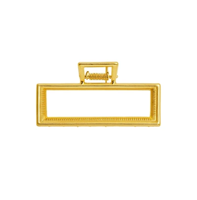 Headbands of Hope Medium Rectangle Claw Clip – Gold Metal