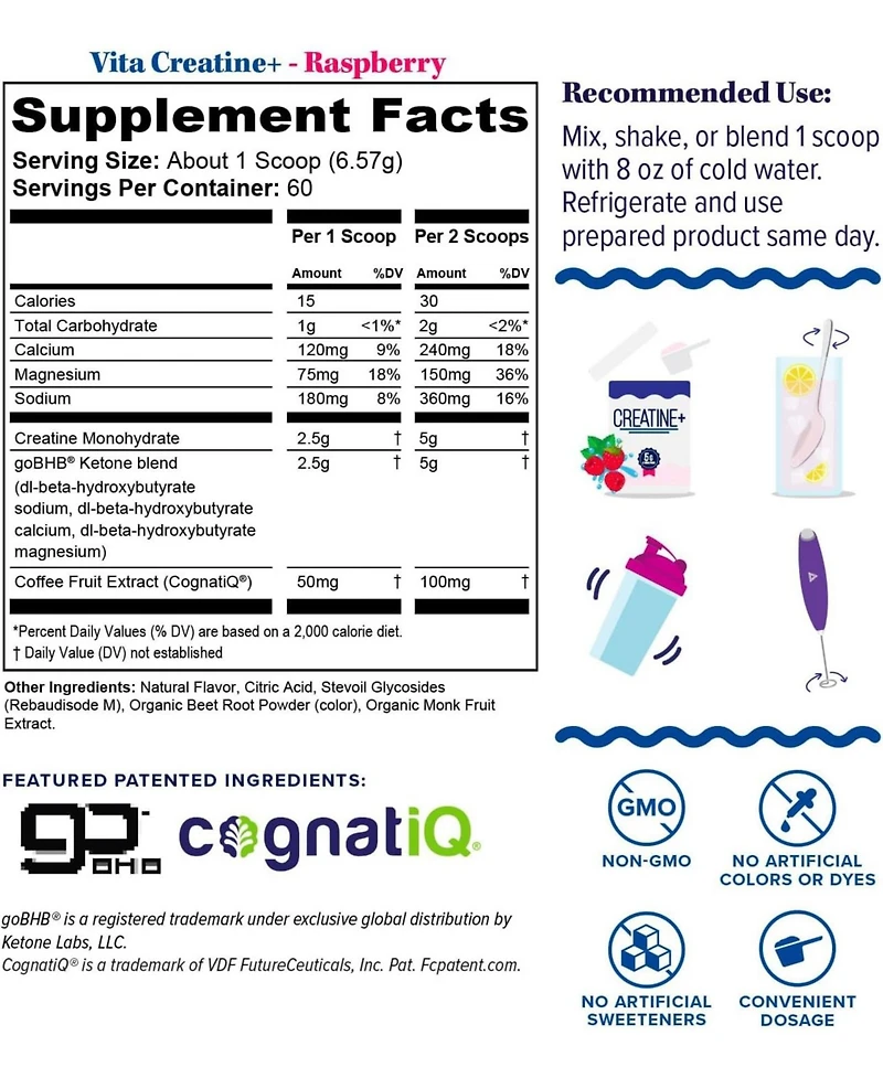 Vitauthority Us Vita Creatine + Raspberry 394g Round Tub (60 srv)