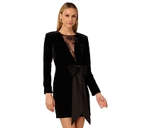 Adrianna Women's Bow Detail Long Sleeve Mini Dress