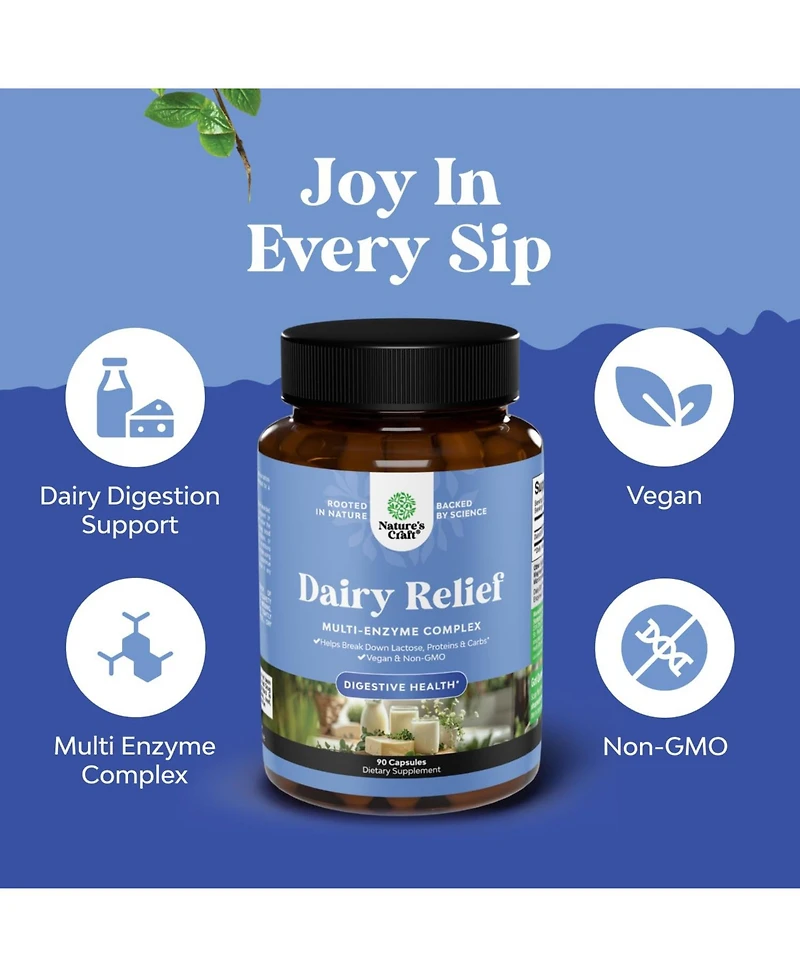 Dairy Relief Capsules, Off white, 90ct