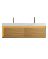 Streamdale Carrara White Sintered Stone Vanity w/ Led & Soft-Close