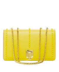 Leather Crossbody Purse Shoulder Bag with Gold Chain Strap Evening Clutch Style