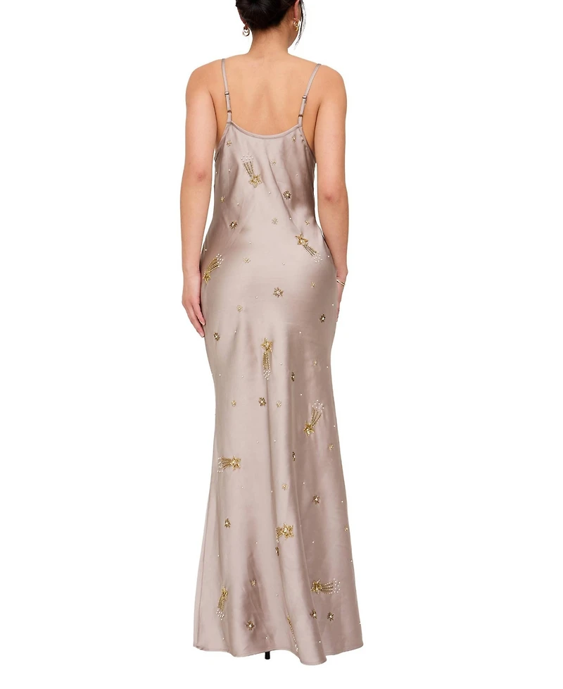 Lily and Lionel London Women's Starburst All Over Embellished Maxi Dress