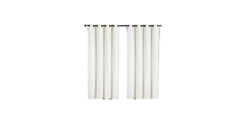 GoodGram 2 Pack: Hotel Thermal Grommet 100% Blackout Curtains - 52 in. W x 90 in. L, White