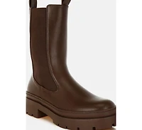 Womens jolt elasticated gussets lug sole boots