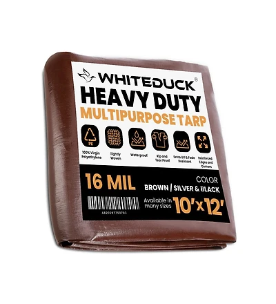 8 oz. Poly Tarpaulin 10x12 Silver & Black