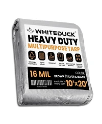 8 oz. Poly Tarpaulin 10x20 Silver & Black