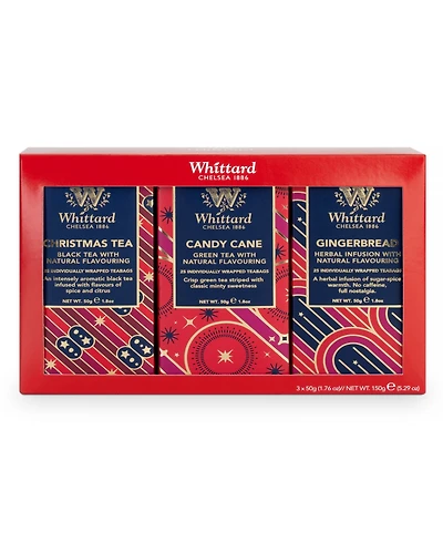 Whittard of Chelsea Christmas Tea Trio, 3 x 25 Pieces