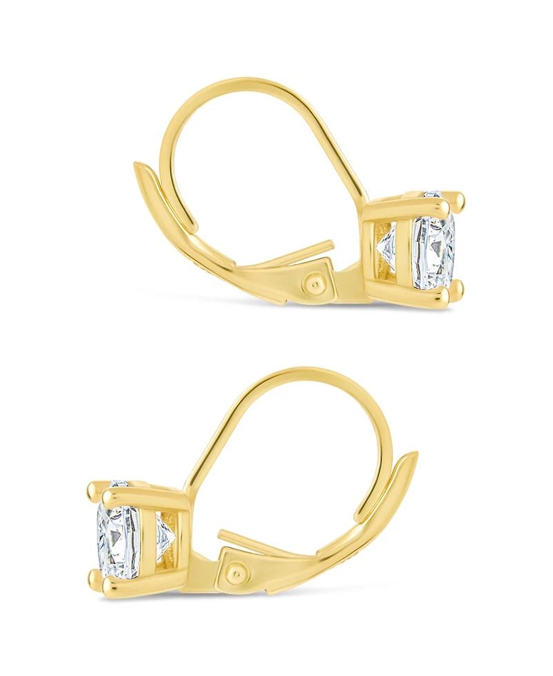 Sterling Forever Sterling Silver Round Cut French Clip Earrings