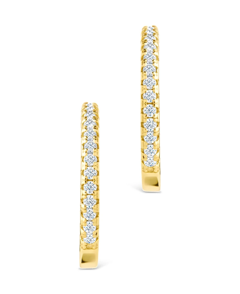 Sterling Forever Silver Thin Bezel Statement Hoops