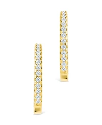 Sterling Forever Silver Thin Bezel Statement Hoops