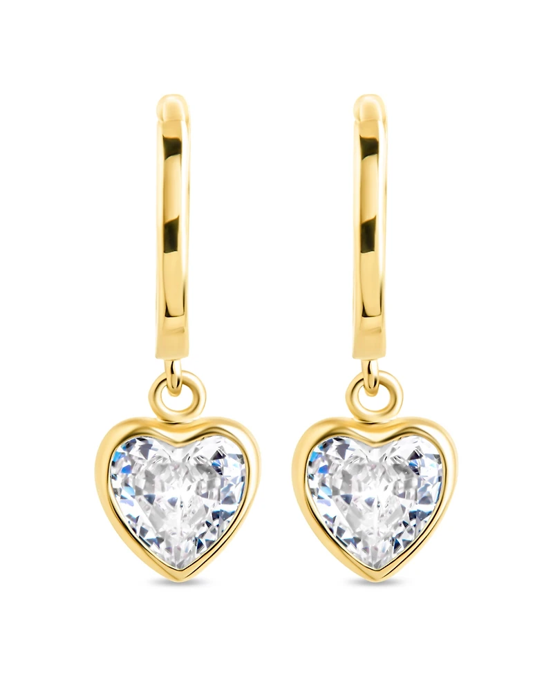 Sterling Forever Sterling Silver Lizzy Cz Heart Drop Earrings