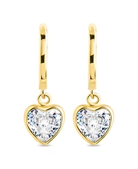Sterling Forever Sterling Silver Lizzy Cz Heart Drop Earrings