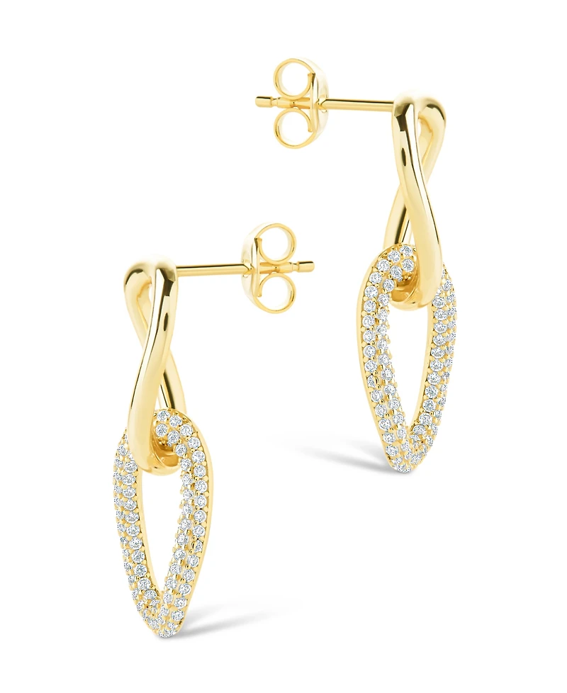 Sterling Forever Silver Taissa Cz Chain Link Studs