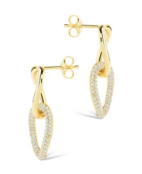 Sterling Forever Silver Taissa Cz Chain Link Studs