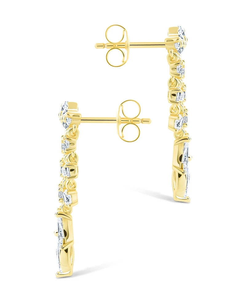 Sterling Forever Silver Adrian Cz Waterfall Statement Studs