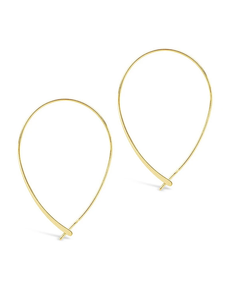 Sterling Forever Silver Delicate Threader Hoop Earrings