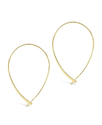 Sterling Forever Silver Delicate Threader Hoop Earrings