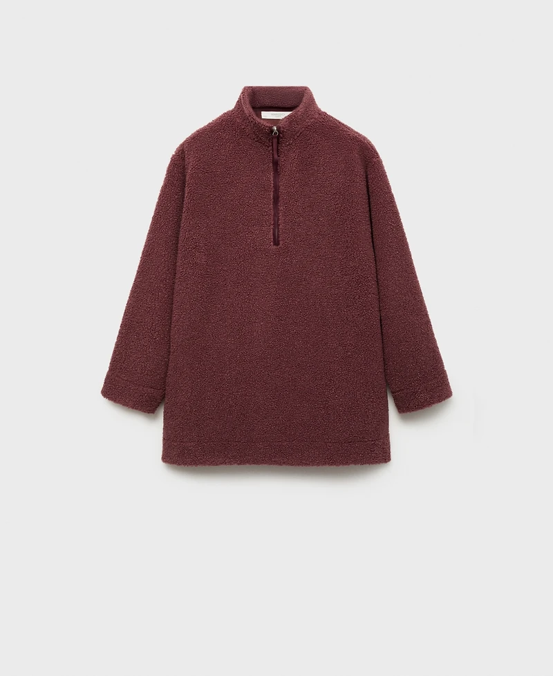 Mango Women's Fleece Zip Sweatshirt