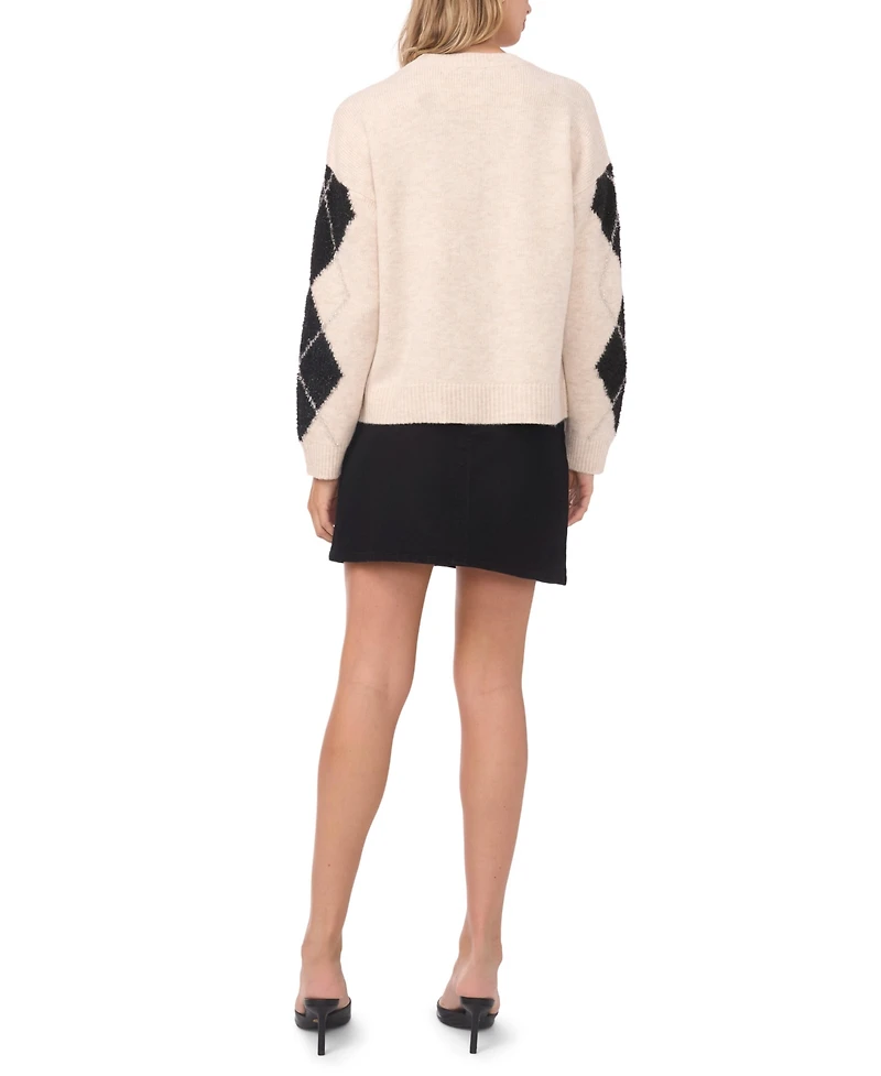 Vince Camuto Women's Argyle Long-Sleeve Sweater