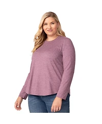 Free Country Women's Plus Cloud Knit All Day Crew Neck Top