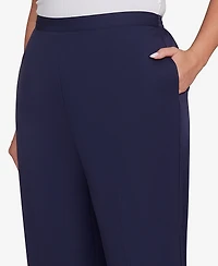 Alfred Dunner Plus Saratoga Springs Side Seam Pocket Average Length Twill Pants