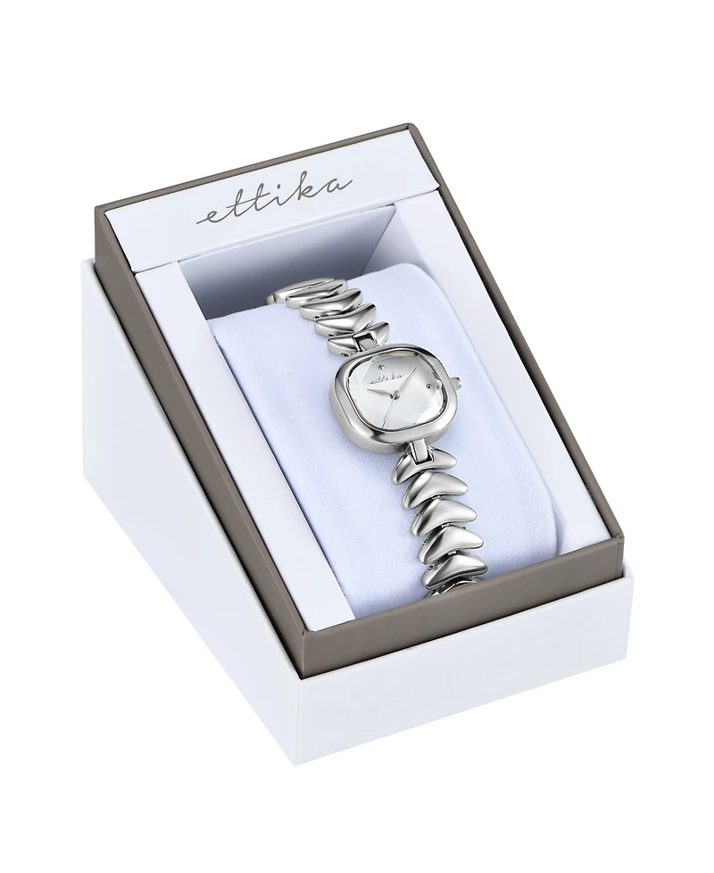 Ettika Metal Moderna Silver Plated Bracelet Watch, 80mm