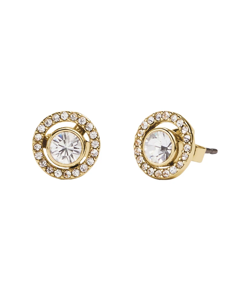 Coach Faux Stone Pave Halo Stud Earrings