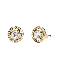 Coach Faux Stone Pave Halo Stud Earrings