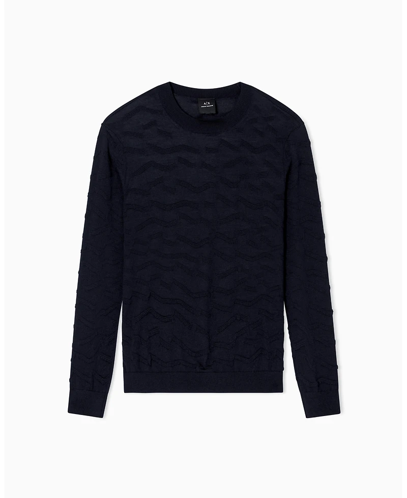 A|X Armani Exchange Men's Cozy Lab Tonal Crewneck Sweater