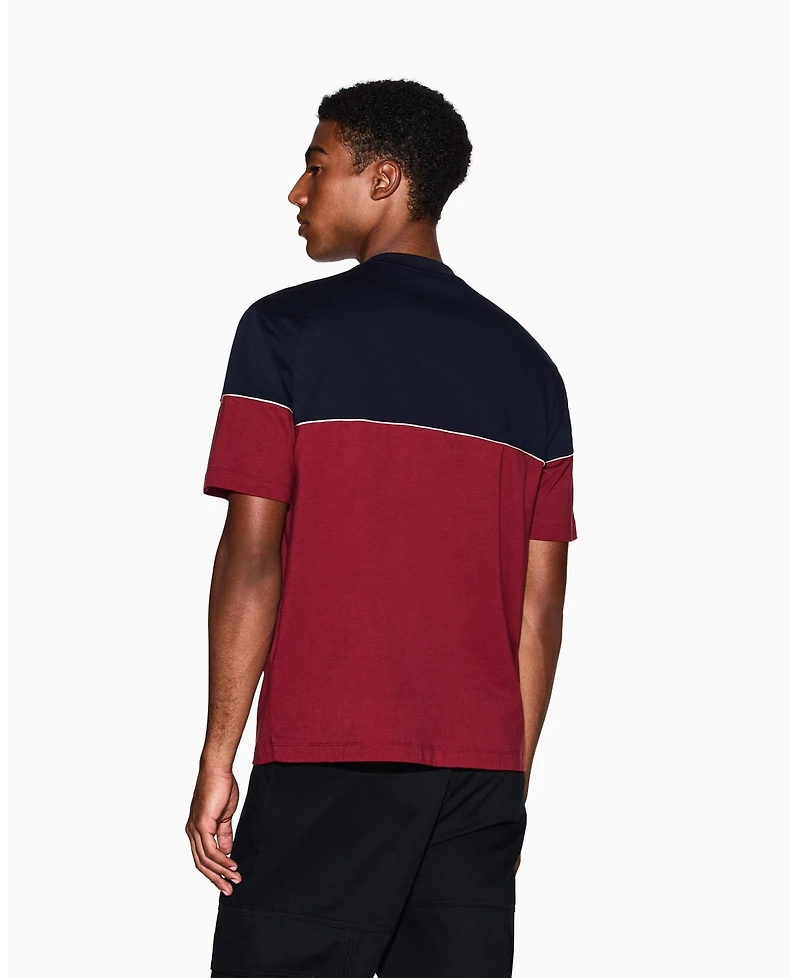 A|X Armani Exchange Men's Color Block Embroidered Center Logo T-Shirt