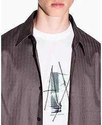A|X Armani Exchange Men's Cotton Jacquard Wording Graphic Shirt