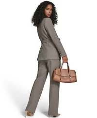 Calvin Klein Womens Double Breasted Belted Jacket Modern Fit Pants Textured Long Sleeve Top