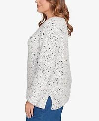 Ruby Rd. Plus Size Speckled Chenille Eyelash Sweater