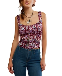 Free People Women's Grace Sleeveless Floral Printed Corset Top