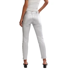 Free People Women's Oracle Metallic Low-Rise Skinny Jeans