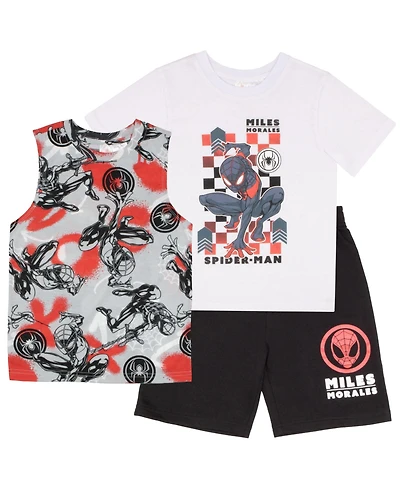 Spider-Man Boys Marvel 3 Piece T-Shirt, Tank Top and Shorts Set