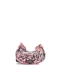 Pre-Owned Balenciaga Xs Le Cagole Graffiti Giant Studs Shoulder Bag Leather