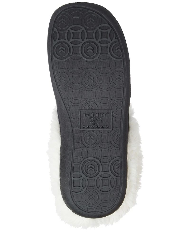 Isotoner Signature Women's Quilted Chevron Velour Slippers