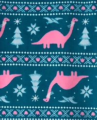 Carter's Girls Toddler 2T-5T 2-Piece Dinosaur Print Snug Fit Long-Sleeve Top and Pants Pajama Set