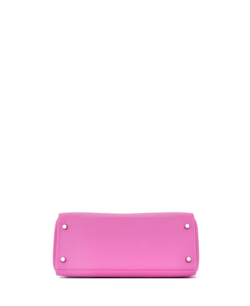 Pre-Owned Hermes Kelly 28 Handbag Pink Evercolor with Palladium Hardware