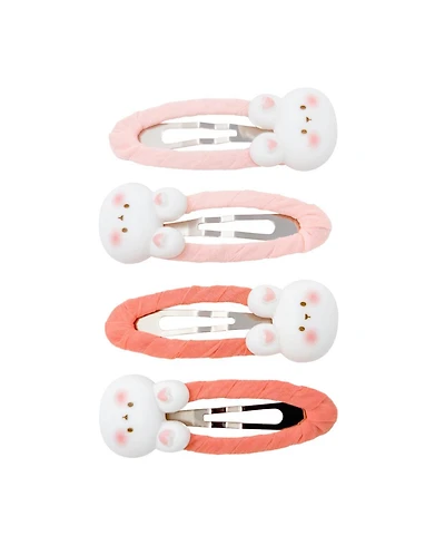 Puttisu Girls 4pc Bunny Hug Snap Clip Set