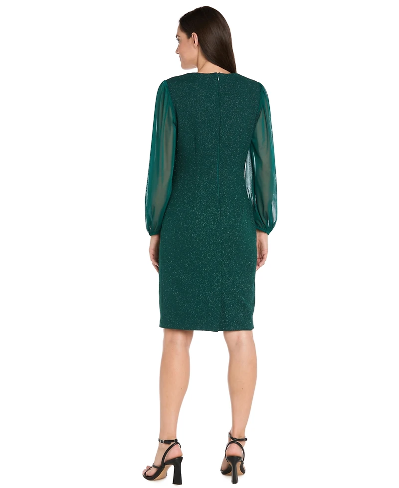 R & M Richards Women's Long-Sleeve Sheath Dress