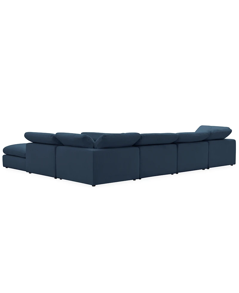 Furniture Fog -Pc. Fabric L-Sectional Ottoman End Sofa Set