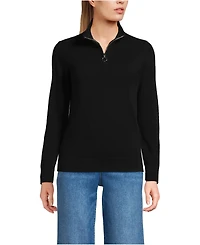 Lands' End Women's Cashmere Quarter Zip Sweater