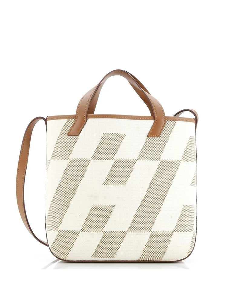 Pre-Owned Hermes 27 Cabas H en Biais Tote Canvas with Leather